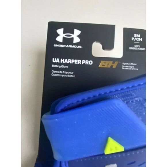Under Armour Bryce Harper Pro Batting Gloves Blue Baseball 1365465 Men’s Sz S - Picture 2 of 11